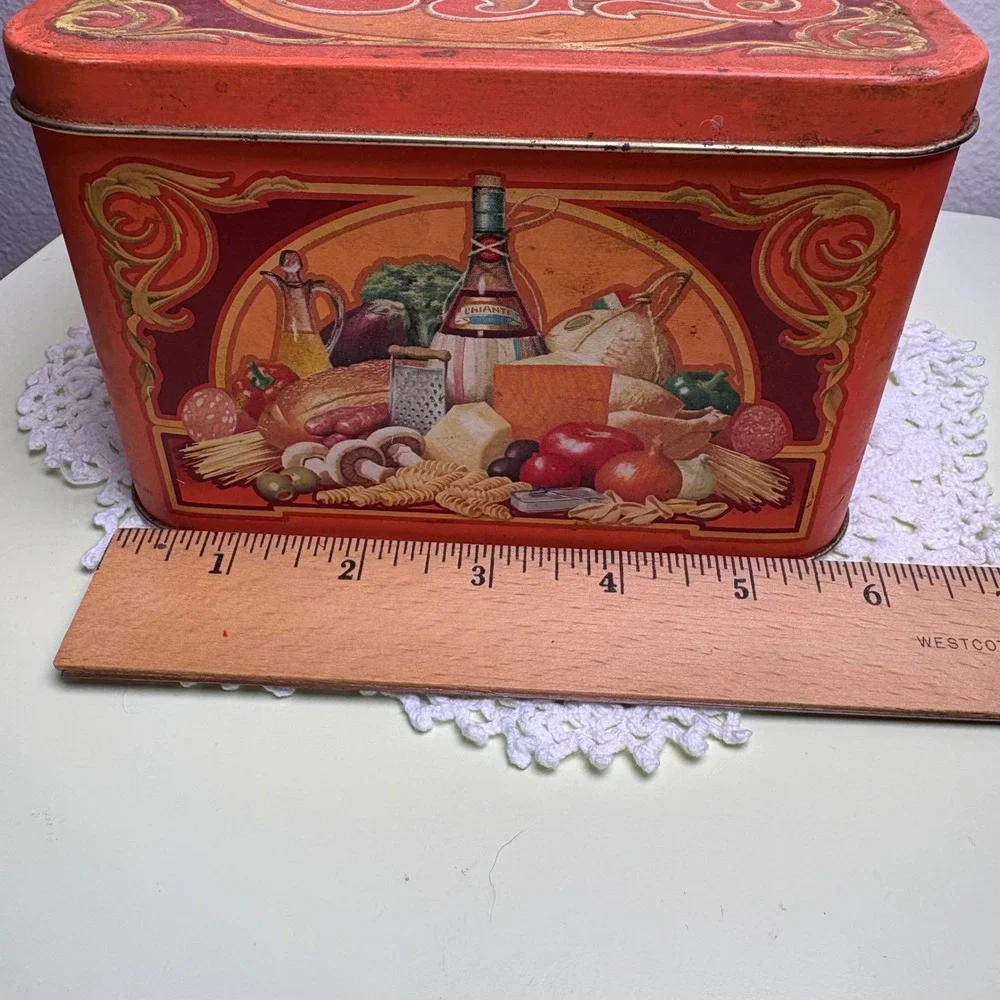Vintage Ragu Orange Recipe Tin Kitchen Decor Metal Made in England